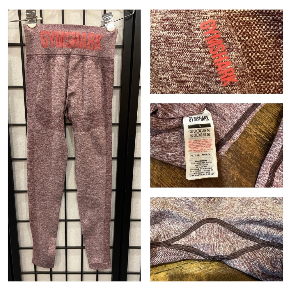 Gymshark Flex High Waisted Leggings - Berry - Rose Slate Marl - Size Small